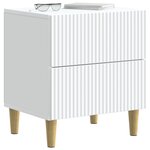 vidaXL Cabinet de chevet avec tiroir 2 Pièces Blanc 43 x 34 5 x 48 cm