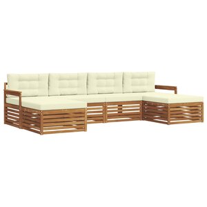 vidaXL Ensemble de canapés d'extérieur 6 pc Naturel et Crème