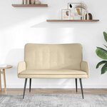 vidaXL Sofa 2 places Crème 115 x 61 x 87 cm Tissu