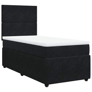 vidaXL Sommier à lattes de lit et matelas Noir 80x200 cm Velours