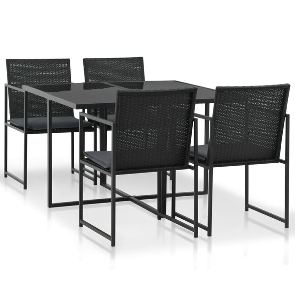 vidaXL Ensemble à manger d'extérieur 5Pièces avec coussins Résine tressée