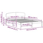 vidaXL Cadre de lit avec tête de lit Brun cire 160 x 200 cm Pin massif