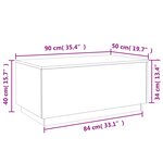 vidaXL Table basse avec lumières LED blanc 90x50x40 cm