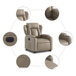vidaXL Fauteuil inclinable électrique cappuccino similicuir