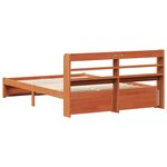 vidaXL Cadre de lit avec stockage 2 Pièces Cire marron Bois de Pin Massif