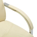 Chaise fauteuil siège de bureau informatique étude cantilever similicuir crème 02_0023990