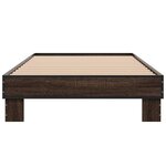 vidaXL Cadre de lit chêne marron 90x200 cm bois d'ingénierie et métal