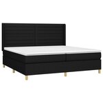 vidaXL Sommier à lattes de lit et matelas et LED Noir 200x200 cm Tissu