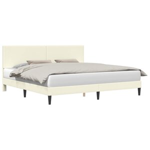 vidaXL Cadre de lit Crème 180 x 200 cm Tissu en velours côtelé