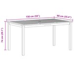 Ensemble de Salle à Manger de Jardin 5 pièces vidaXL Gris Poly Rattan Acacia