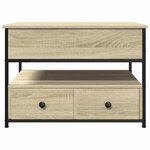 vidaXL Table basse chêne sonoma 70x50x50 cm bois d'ingénierie et métal