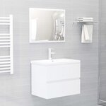 vidaXL Meubles de salle de bain blanc brillant bois d'ingénierie