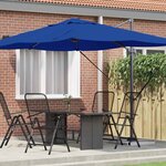 vidaXL Parasol Roma à Bras Déporté Bleu  Noir 352 x 251 x 260 cm