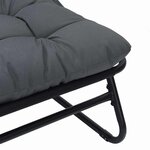 vidaXL Mobilier de jardin avec coussin Noir 110 x 80 x 71cm Métal