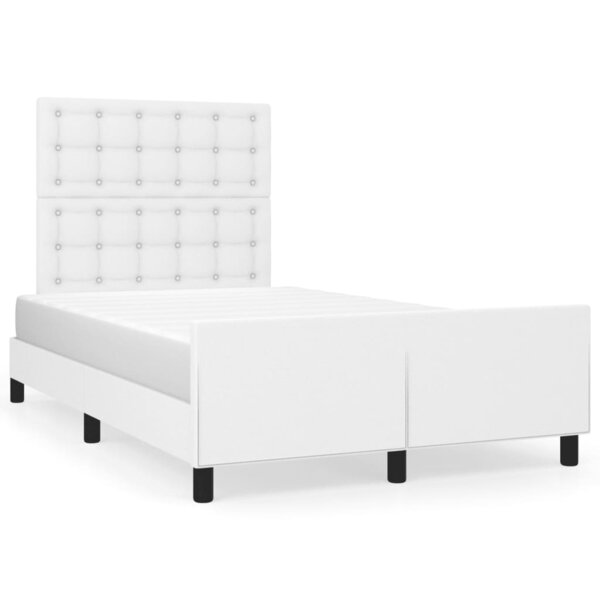 vidaXL Cadre de lit sans matelas blanc 120x190 cm similicuir