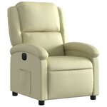 vidaXL Fauteuil inclinable électrique crème cuir véritable