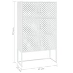 vidaXL Buffet haut Blanc 80x35x135 cm Acier