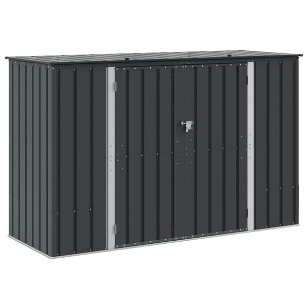 vidaXL Boîte de Rangement de Jardin Noir 214 x 82 x 132 cm Acier