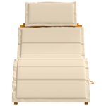vidaXL Chaise longue 2 Pièces Beige 184 x 55 x 64cm Bois d'acacia massif