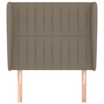 vidaXL Tête de lit avec oreilles Taupe 103x23x118/128 cm Tissu