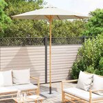 vidaXL Parasol de jardin Ø 240 x 260 cm Bambou Rond Crème blanc