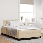 vidaXL Lit à ressorts avec matelas Crème 120x190 cm Tissu