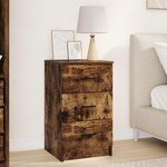 vidaXL Cabinet de chevet Chêne fumé 38 x 38 x 66 cm Bois d'ingénierie