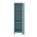 Armoire étagère meuble de rangement 137 x 38 x 38 cm à casier métallique vérouillable bleu 03_0008945