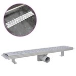 vidaXL Drain de douche linéaire 630 x 140 mm Acier inoxydable