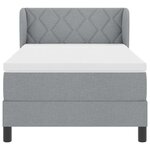 vidaXL Lit boxspring avec matelas Gris clair 100 x 200 cm tissu