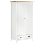 vidaXL Garde-robe à 2 portes Hill Blanc 89x50x170cm Bois de pin solide
