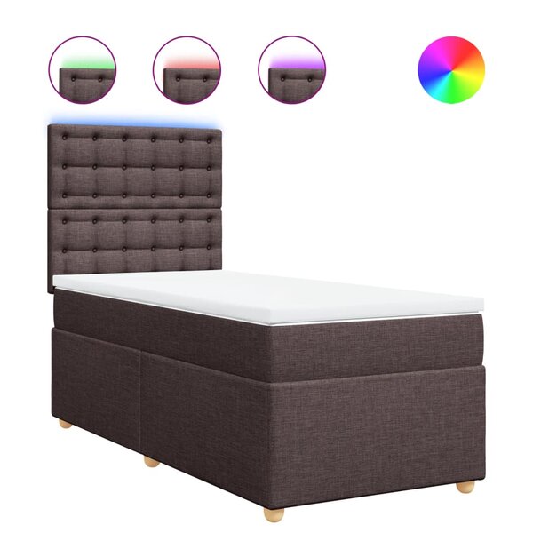 vidaXL Sommier à lattes de lit avec matelas Marron foncé 80x200 cm