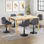 vidaXL Chaises pivotantes à manger lot de 6 gris foncé velours