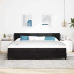 Lit à sommier avec matelas vidaXL Noir 200x200 cm en velours
