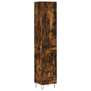 vidaXL Buffet haut Chêne fumé 34 5x34x180 cm Bois d'ingénierie