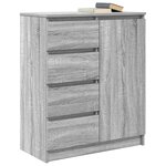 vidaXL Buffet avec tiroirs sonoma gris 71x35x84 cm bois d'ingénierie