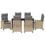 vidaXL Ensemble de salle à manger de jardin 7 pièces avec coussins en poly rotin beige