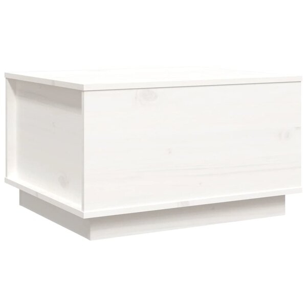 vidaXL Table basse Blanc 60x50x35 cm Bois massif de pin