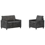 vidaXL Ensemble de Canapés 2 Pièces Gris foncé Polyester