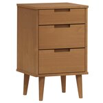 vidaXL Table de chevet MOLDE Marron 40x35x65 cm Bois de pin solide