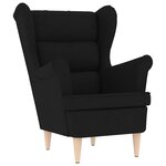 vidaXL Fauteuil avec repose-pied Noir Tissu