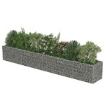 vidaXL Lit surélevé à gabion Acier galvanisé 360x50x50 cm