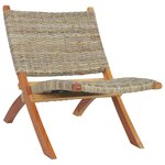 vidaXL Chaise de relaxation rotin kubu naturel et bois d'acajou massif