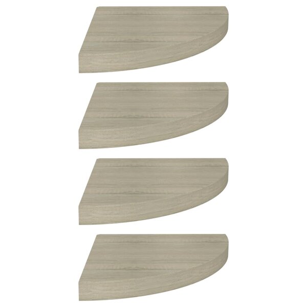 vidaXL Étagères d'angle flottantes 4 Pièces chêne 35x35x3 8 cm MDF
