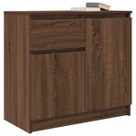 vidaXL Buffet avec tiroir chêne brun 71x35x65 cm bois d'ingénierie