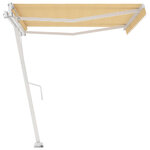vidaXL Auvent automatique sur pied 400x350 cm Jaune/Blanc