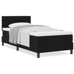 vidaXL lit Box Spring avec matelas Noir 90x190 cm Tissu