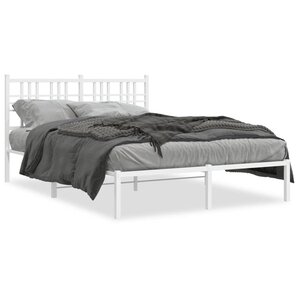 vidaXL Cadre de lit métal sans matelas et tête de lit blanc 140x200 cm