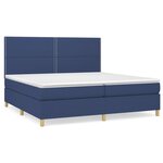 vidaXL Sommier à lattes de lit avec matelas Bleu 200x200 cm Tissu