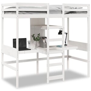 vidaXL Cadre de lit superposé sans matelas blanc 80x200 cm pin massif